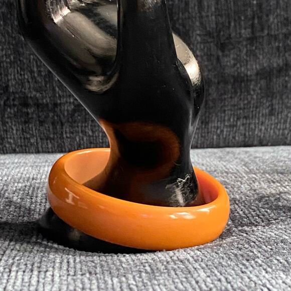 Chunky Bangle Bakelite Bracelet Caramel Butterscotch Orange Plastic - Picture 3 of 9